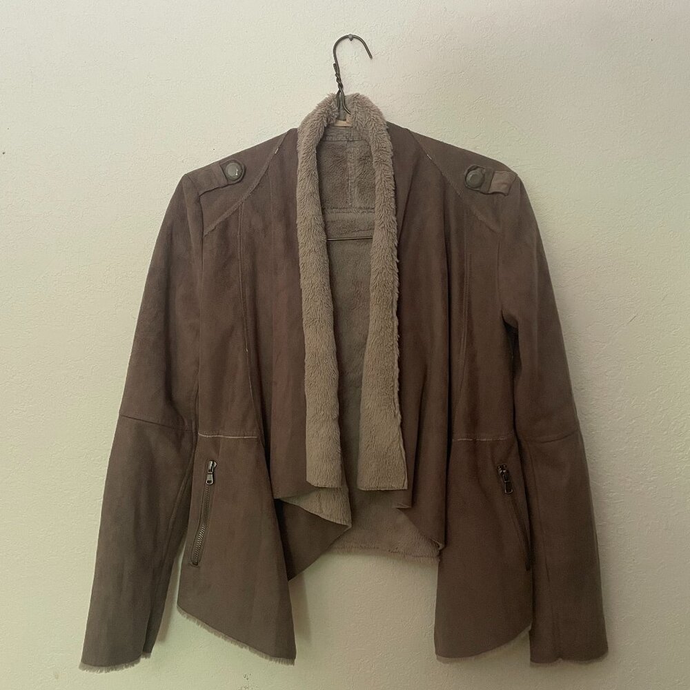 Women's Gray Lovestitch Faux Fur Jacket